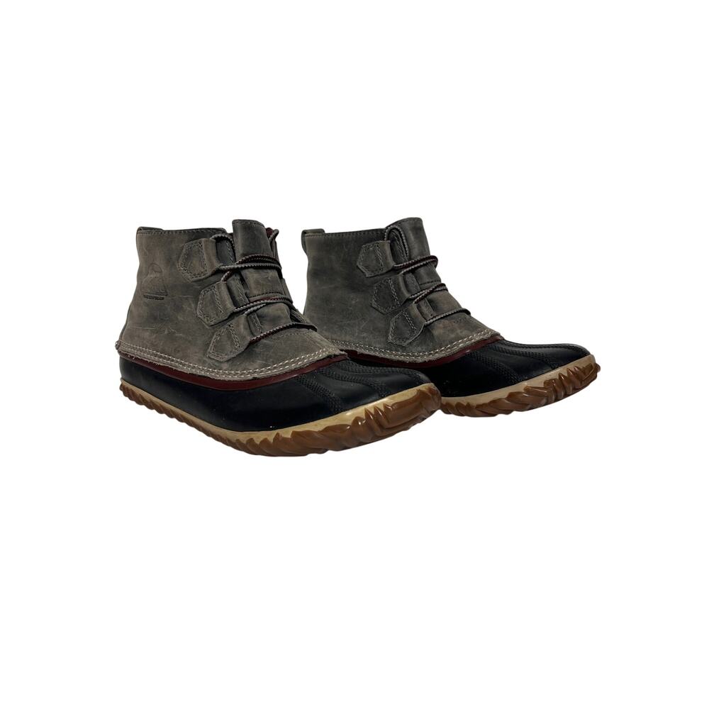 Sorel Out N About Duck Boots Shoe Size 9.5 Waterproof Gray Black Ankle Boots